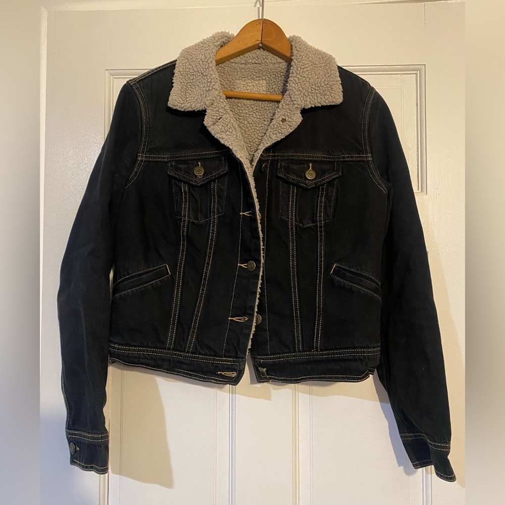 Shearling denim jacket - image 1